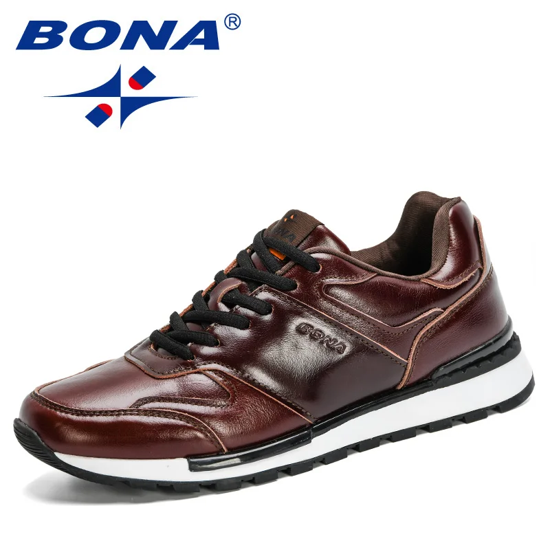 BONA New Designers Business Dress Shoes Genuine Leather Formal Office Men Shoes Party Fashion Wedding Man Footwear Trendy