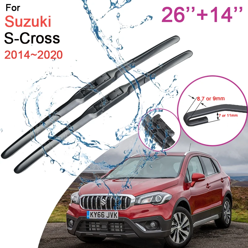 

Car Front Windshield Wiper Blades for Suzuki S-Cross 2014 2015 2016 2017~2020 Frameless Silent Rubber Snow Scraping Accessories