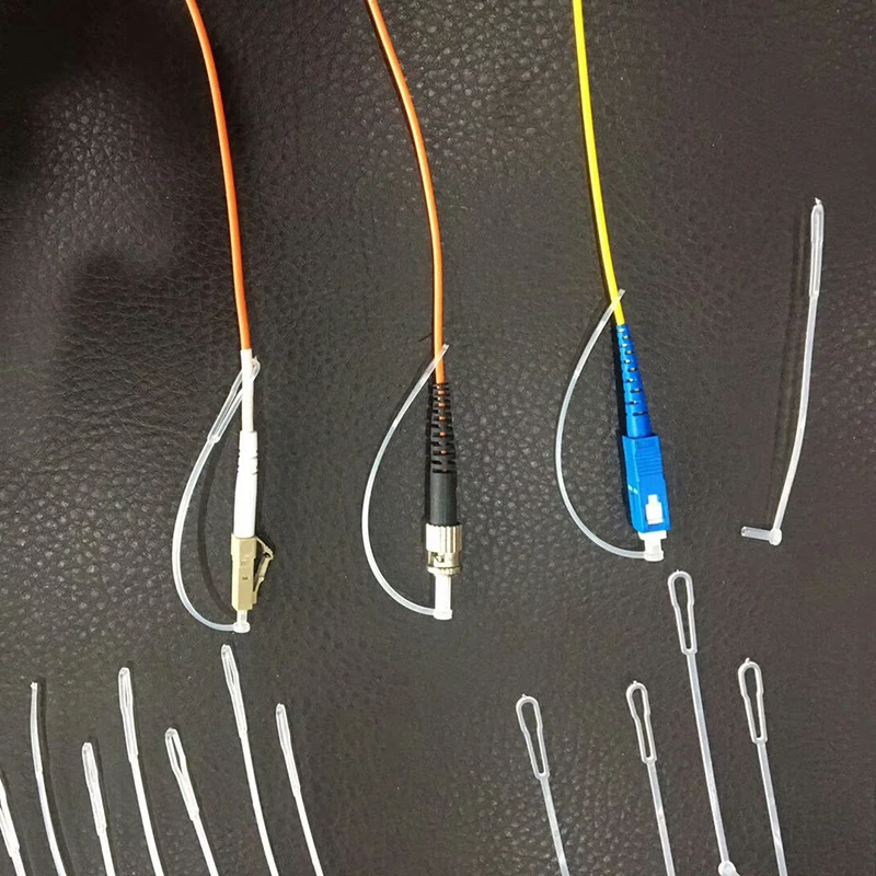 Tapas antipolvo LC de 200 piezas con cable, tapón antipolvo con colas largas para conector de fibra óptica de 2,5mm, 1,25mm, cubierta antipolvo FC ST SC