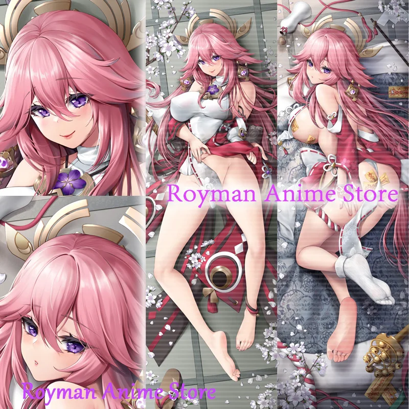 

Двусторонняя наволочка Dakimakura Anime Yae Miko Genshin Impact Guuji Yae с принтом в натуральную величину