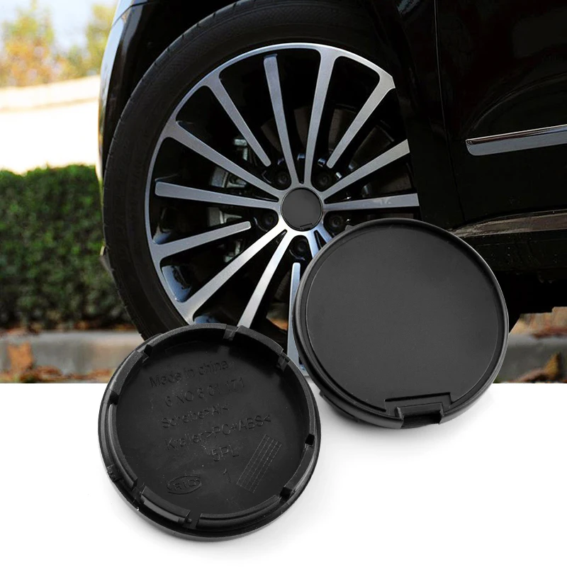 4pcs 56mm 53mm Car Wheel Hubcap For 6N0601171 6H0601171 Rim Center Hub Cap Refit Auto Accessroies Black Pearl Chrome