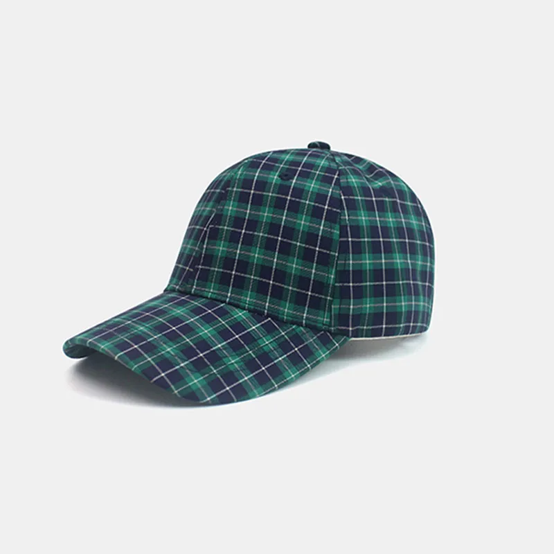 Color Plaid Men\'s Baseball Cap Unisex Snapback Bones Cap male Gorras Hombre Cotton Dad Hat Casquette Casual Women\'s baseball Cap