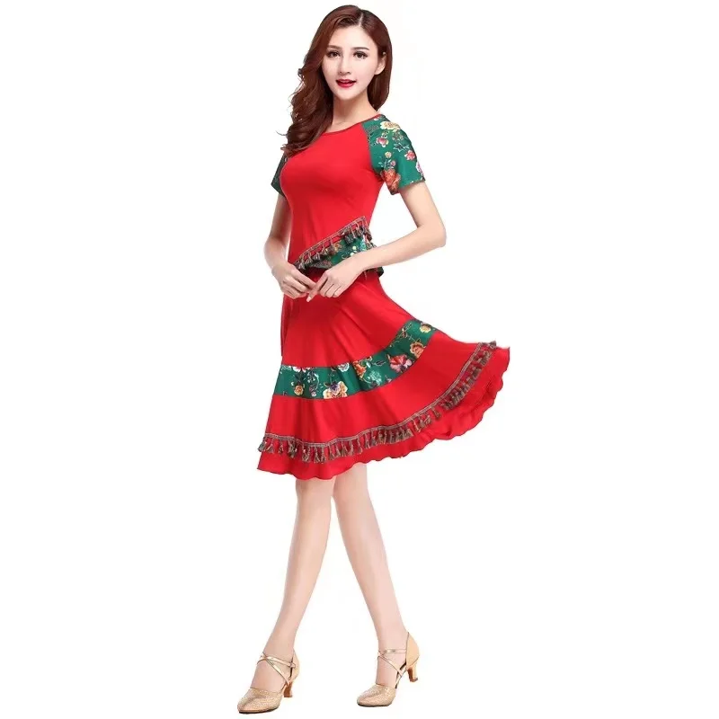 Thời Trang Mới Vuông Latinh Vũ Trang Phục Đầm Nữ/Nữ Bóng Tango Cha Cha Cha Rumba Nhảy Múa Áo Váy Bộ plus Size 6xl