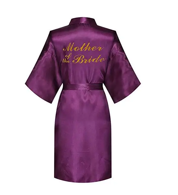 2019 Summer Purple Gown Satin Silk Robe Wedding Robe Bride Bridesmaid Dressing Women Robes Skirt Clothes Hot Word 1pc