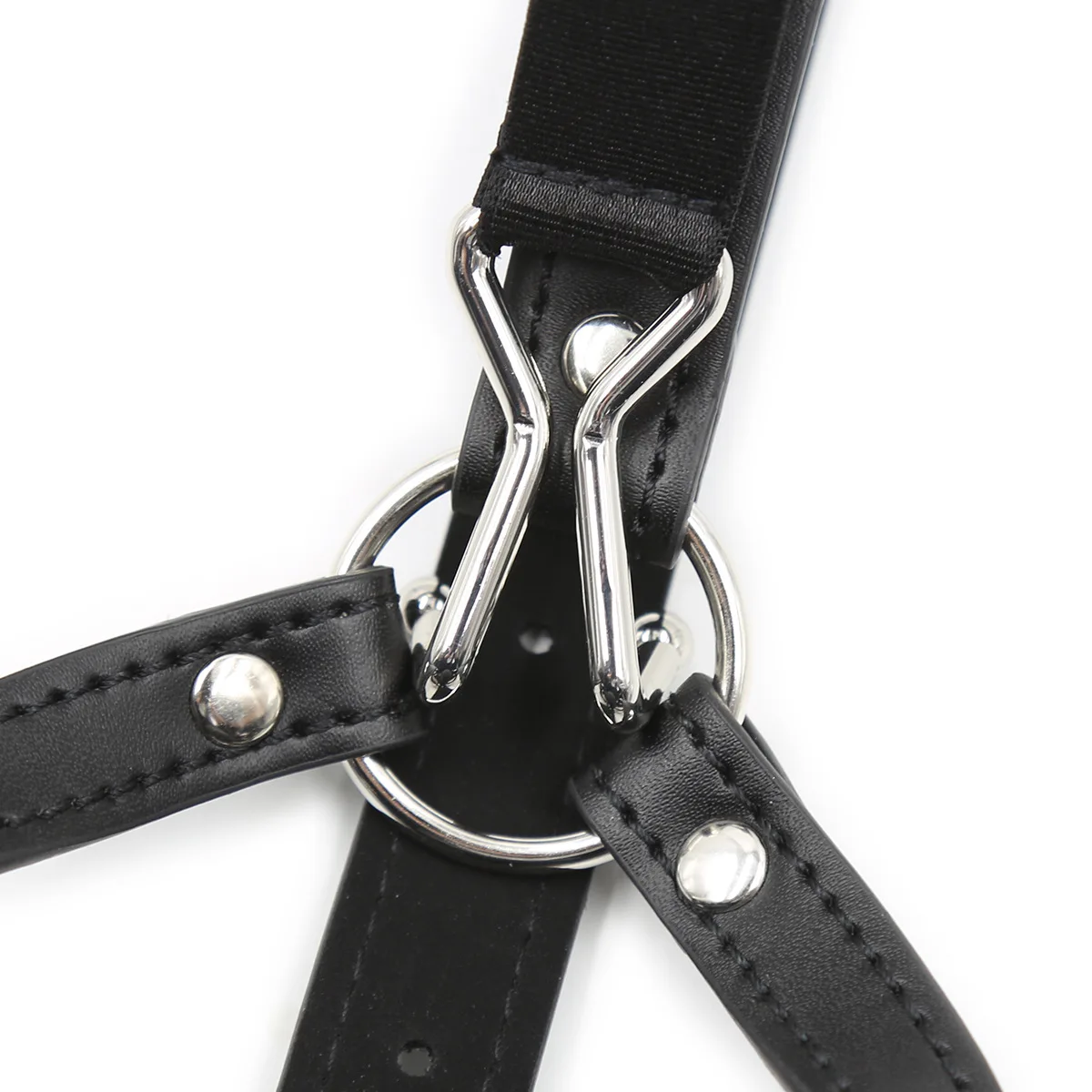 Bdsm Bondage Harness Strap Head Belts with Silicone Hollow Mouth Gag Ball and Nose Hook for Fetish Slave Role Play Sex Toys