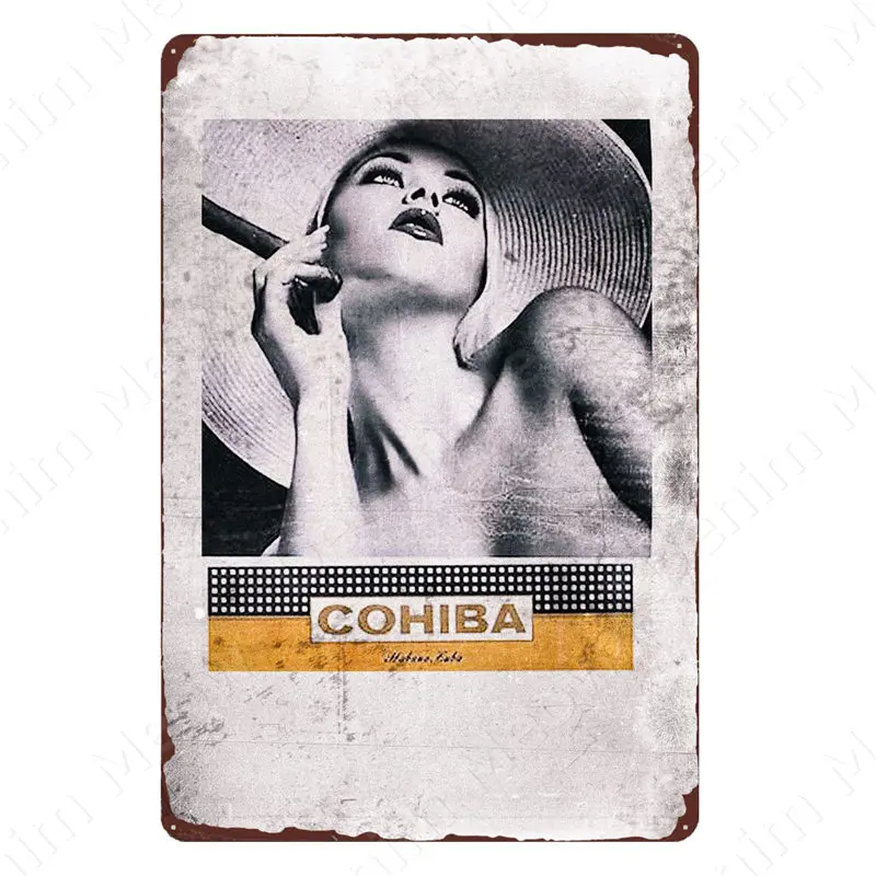 Sexy Lady Cigar Vintage Metal Poster, Tin Sign, Wall Decor for Bar, Cafe, Club Room, Smoke Shop, Home, Man Cave Art Painting image 4