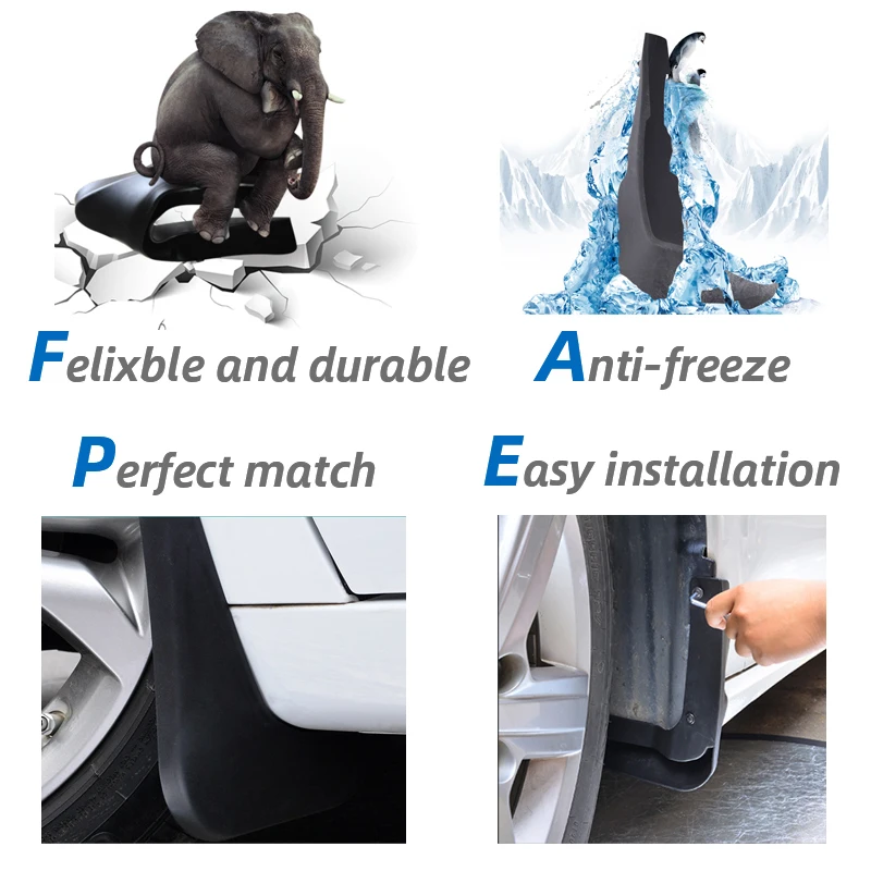 4pcs Universal Mud Flaps Mudflaps Splash Guards Mudguards Front Rear For Volvo C30 S40 S60 S70 S80 V40 V50 V60 V70 XC70 XC90