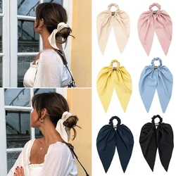 2022 New Solid Color Elastic Hair Bands For Women Girls Bowknot Scrunchies Headband Hair Ties Ponytail Holder Hair Accessories