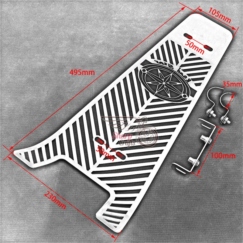 Motorcycle Skull Polished Stainless Steel Engine Radiator Cover Grill Guard Protector For Yamaha Road Star XV1600 XV1700 99-14 view 2