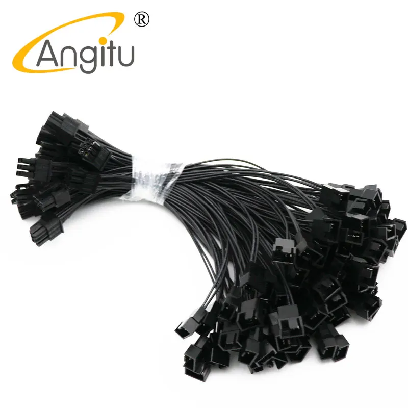 Angitu PCI-E 6Pin Nam Để 4x4Pin PWM Bộ Chia Cáp 22AWG-20CM