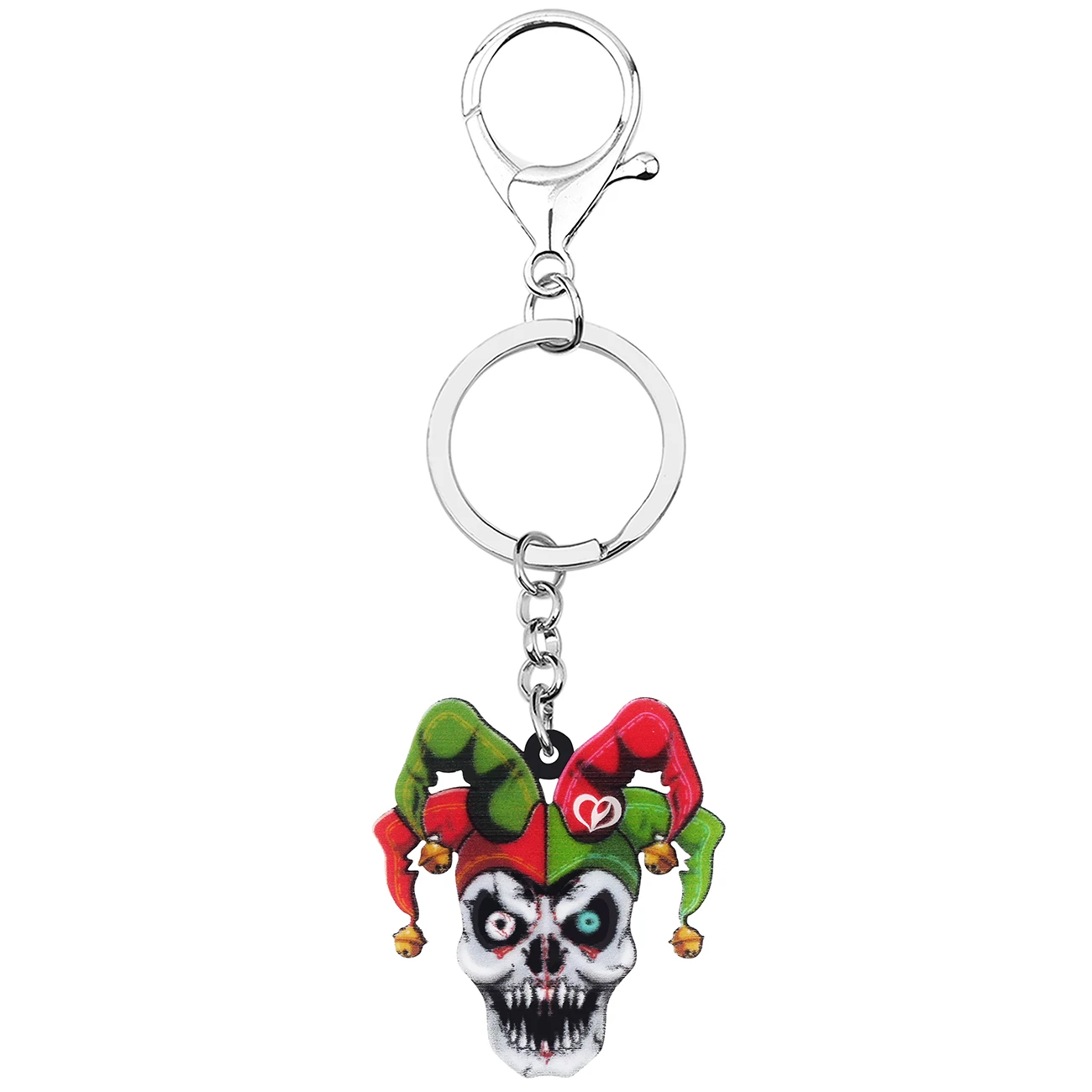 WEVENI Halloween Acrylic Horror Skeleton Clown Skull Keychain Fashion Key Chain Ring Jewelry For Women Girls Teens Charms Gifts image 4