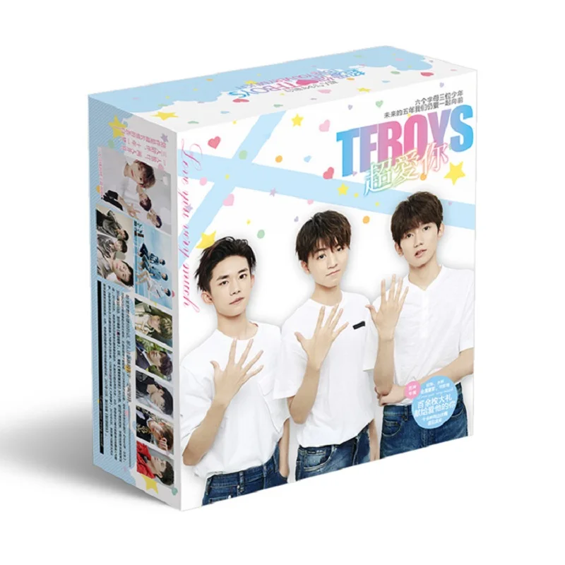 Imagem -03 - Caixa de Presente de Copo de Água Tfboys Wang Junkai Wang Yuan Jackson yi Yang Qian xi Figura Cartão Postal Marcador Emblema Brinquedos Presente