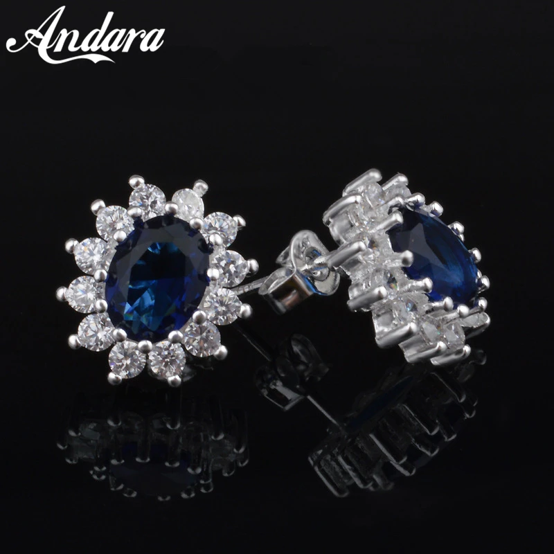 2023 New Style 925 Sterling Silver Earrings Sapphire Earrings Woman Charm Jewelry Wedding Gift