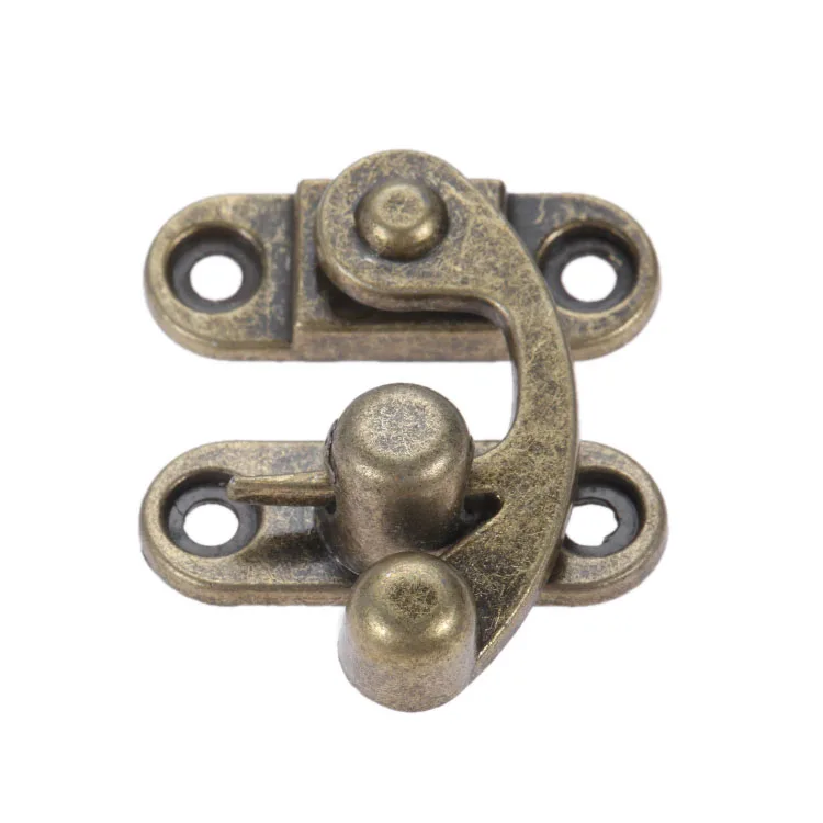 10pcs 29*33mm Antique Bronze Horn Lock Decorative Latch Hasps Hook Gift Wooden Jewelry Box Padlock with Screws
