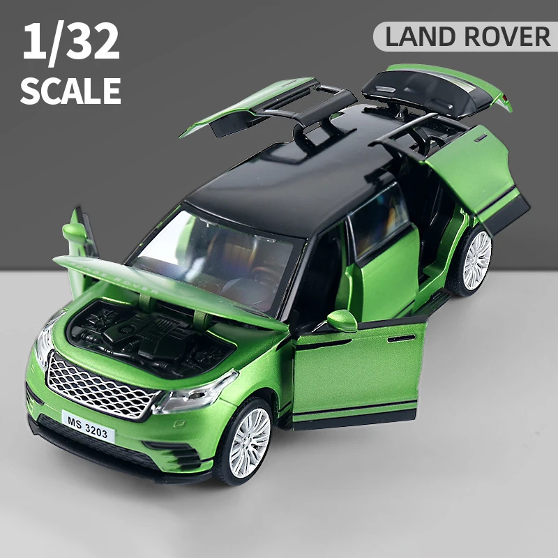 1:32 Range Rover Velar Lengthen Alloy Limousine Metal Diecast Car Model Flashing Musical Kids Toy Vehicles Gift