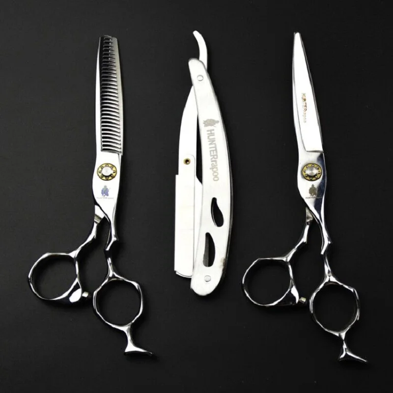 

HT9133 Barber Scissors For Haircut Thinning Shears 6" Inch Hair Cutting Scissors Set Professional Stainless Steel Trimmer