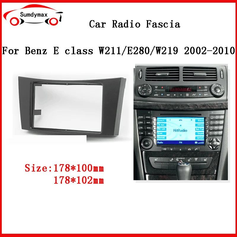 2din Car Radio Frame For Mercedes-Benz E-Class W211 E280 W219 Center Console Holder Refit Car Multimedia Player