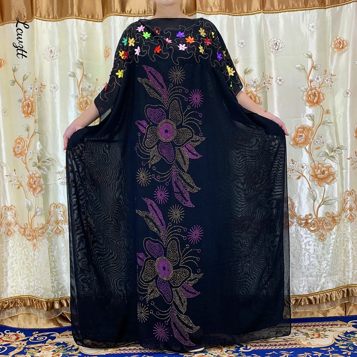 Fashion New Arrival Dress  Dubai Abaya Muslim Dress For Women Bangladesh Colorful Beads Dresses Moroccan Kaftan Turkish Abaya