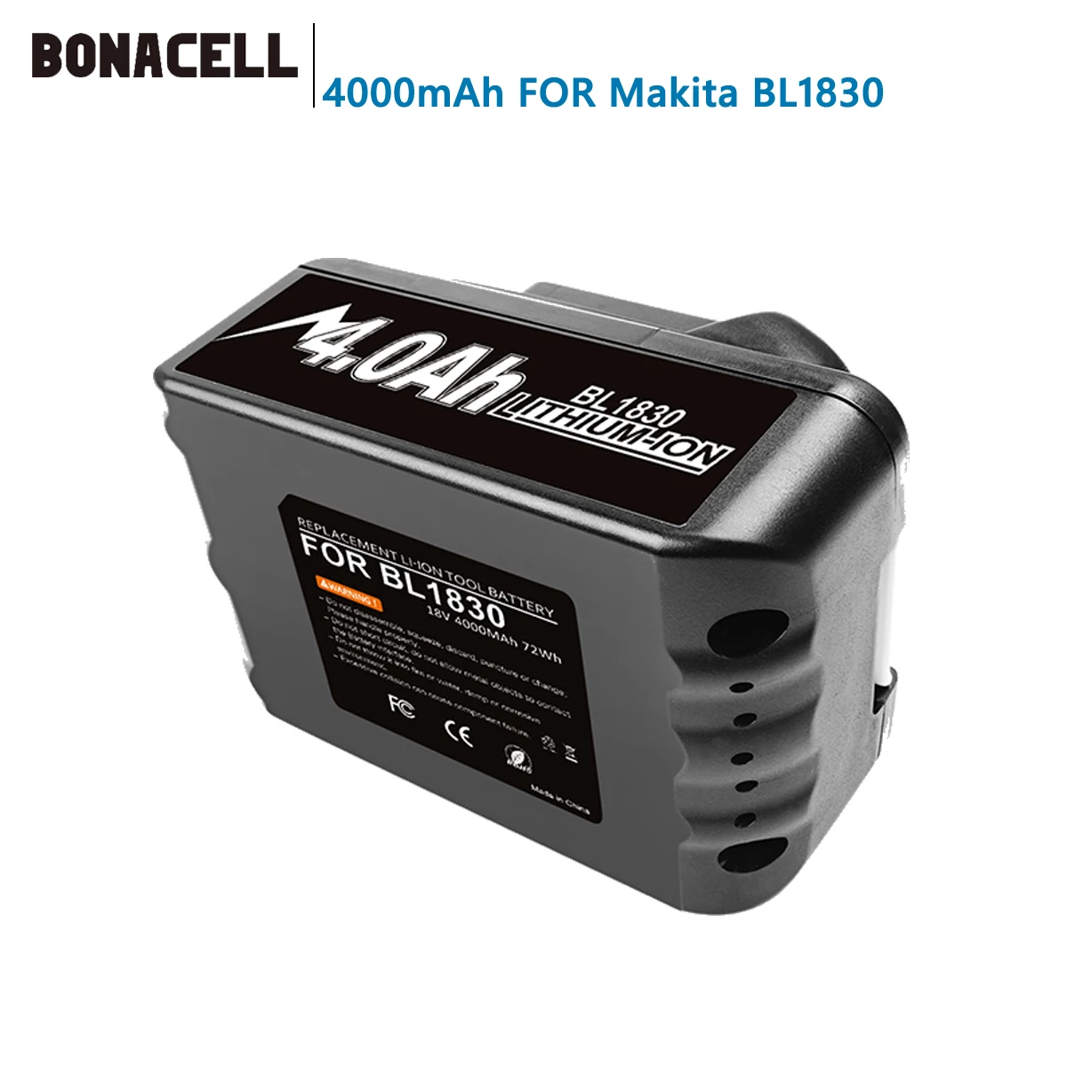 Bonacell Newest Version BL1860 18V 4000mAh Li ion Rechargeable Battery for Makita Battery 18 V BL1830 BL1840 BL1850 BL1860B L70