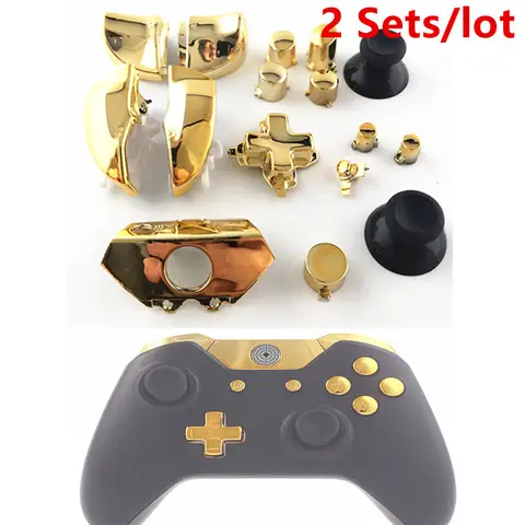 Xbox One XboxONE X-ONE 교체 부품 수리, 크롬 골드 ABXY Dpad 트리거, 전체 버튼 세트 키트, 컨트롤러 모드, 2 세트