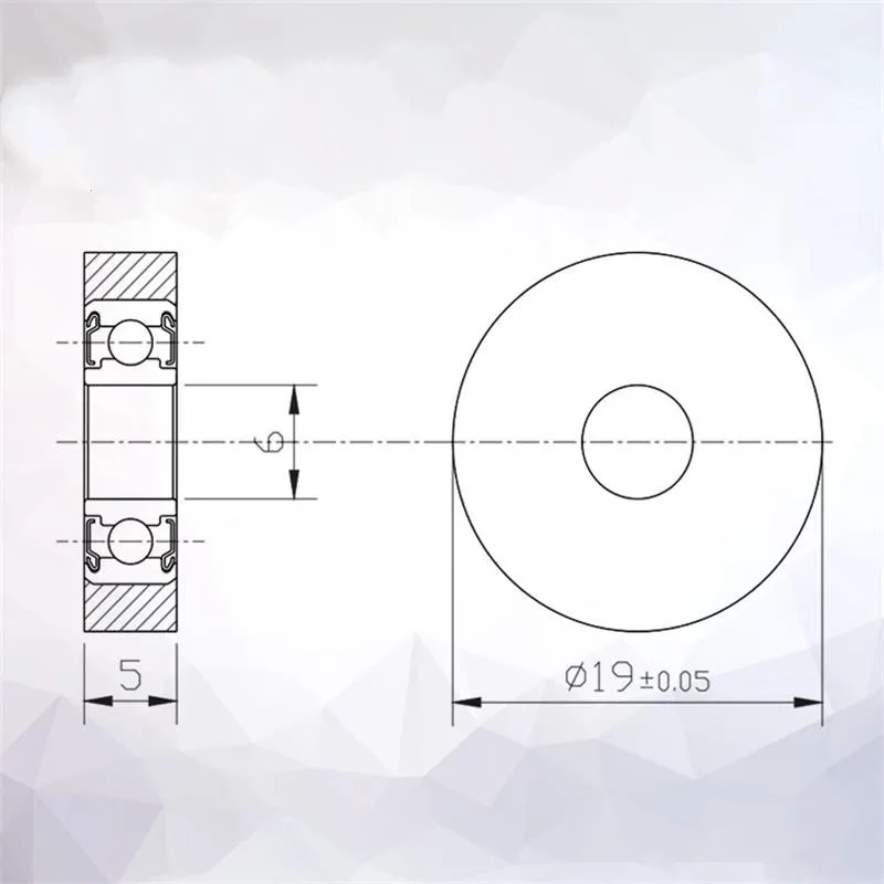 10pcs/50pcs 6*19*5mm polyurethane PU 696 696ZZ drawer showcase low noise roller bearing friction pulley 6x19x5