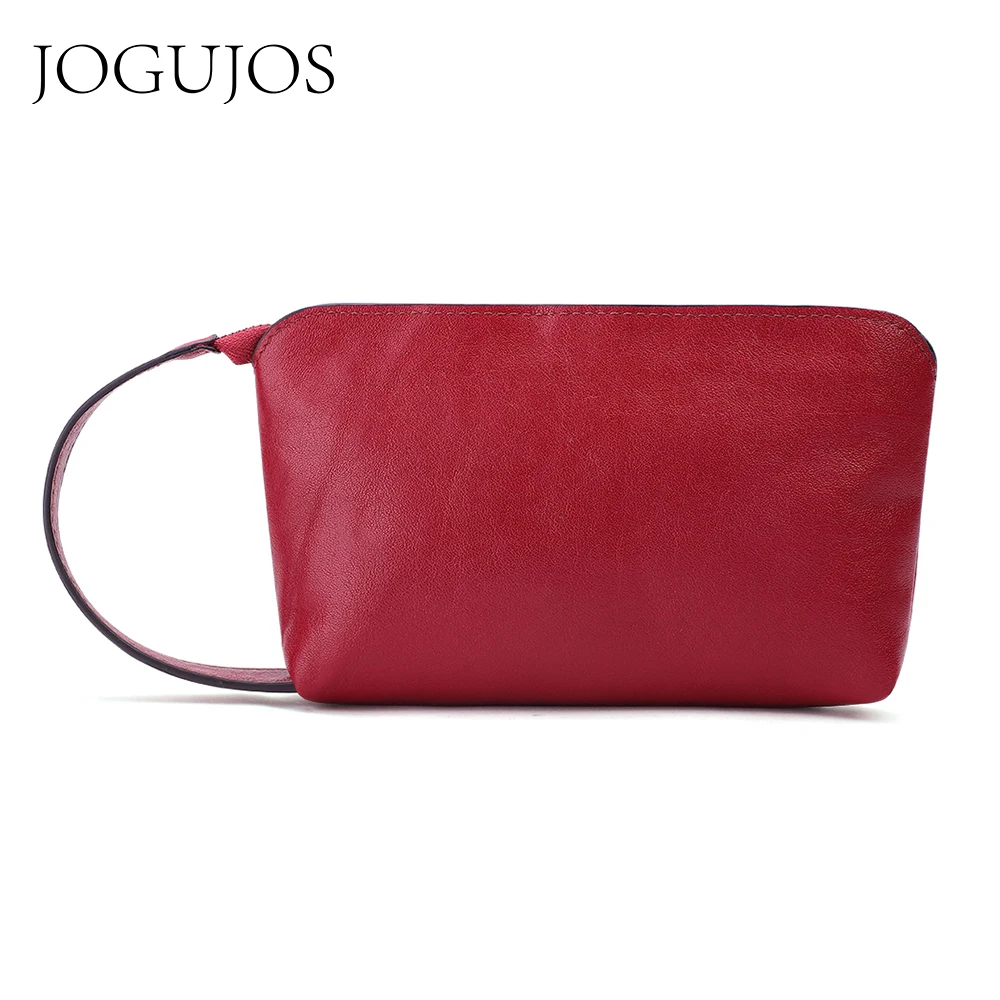 JOGUJOS Ladies Cowhide Clutch Fashion Wallet Women Hasp Zipper Wallet Genuine Leather Female Purse Long Women Wallets Purse Coin