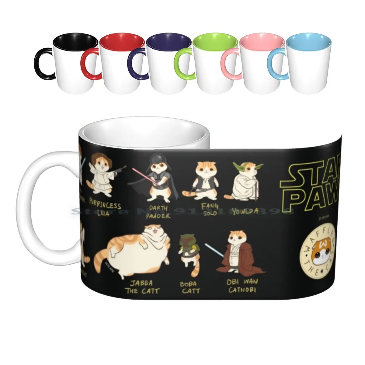 Star Paws Ceramic Mugs Coffee Cups Milk Tea Mug Scottish Fold Cats Kitty Cat Jedi Han Solo Skywalker Boba Fett Sith Star Paws