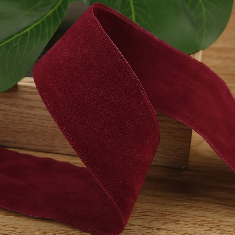 Kewgarden Suede Flocking Ribbons DIY Bows Hair Accessories Handemade Tape Carfts Supply Make Material Gift Packing 10 Yards