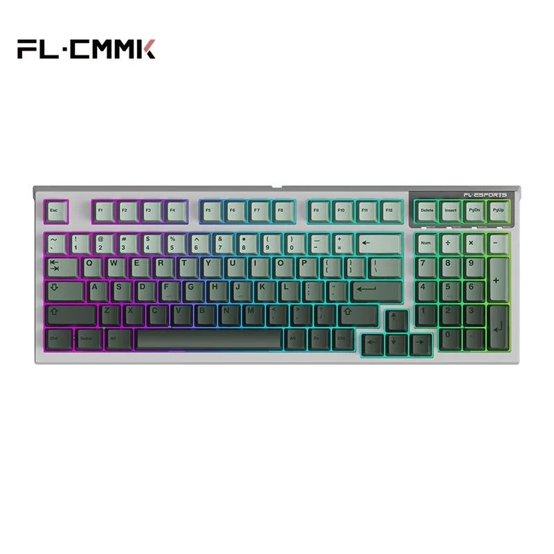 

FL·ESPORTS FL980 Mechanical Keyboard 98-Key Single-Mode Wired Fullkey Switchable Axis PBT Keycap Computer Game Office Equipment