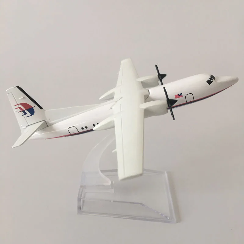 JASON TUTU 16 cm Malaysia Airlines Fokker FK-50 Vliegtuig Vliegtuig Modelvliegtuigen Model Diecast Metaal 1/400 Schaal Vliegtuigen