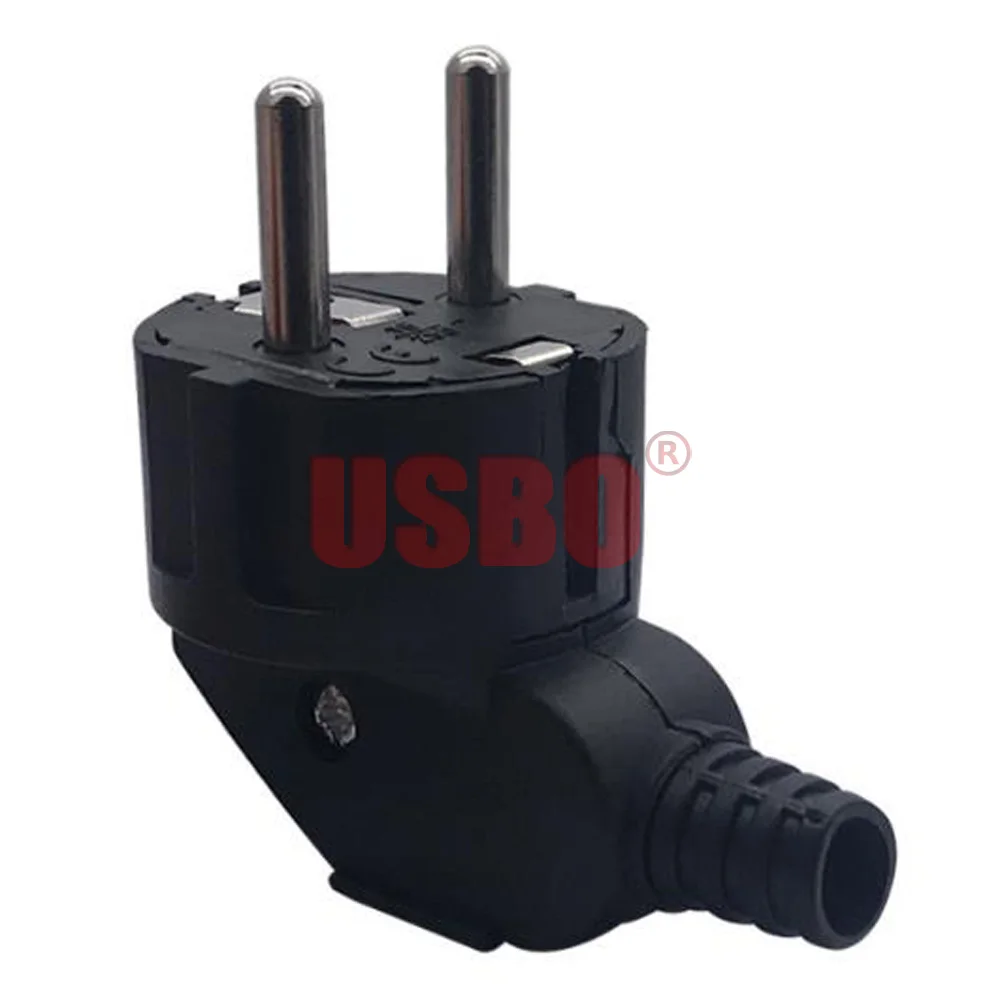 Elbow Black White 16A 250V Europe Germany French Korea Russia Portugal Belgium detachable electric plug Power cable wiring plug