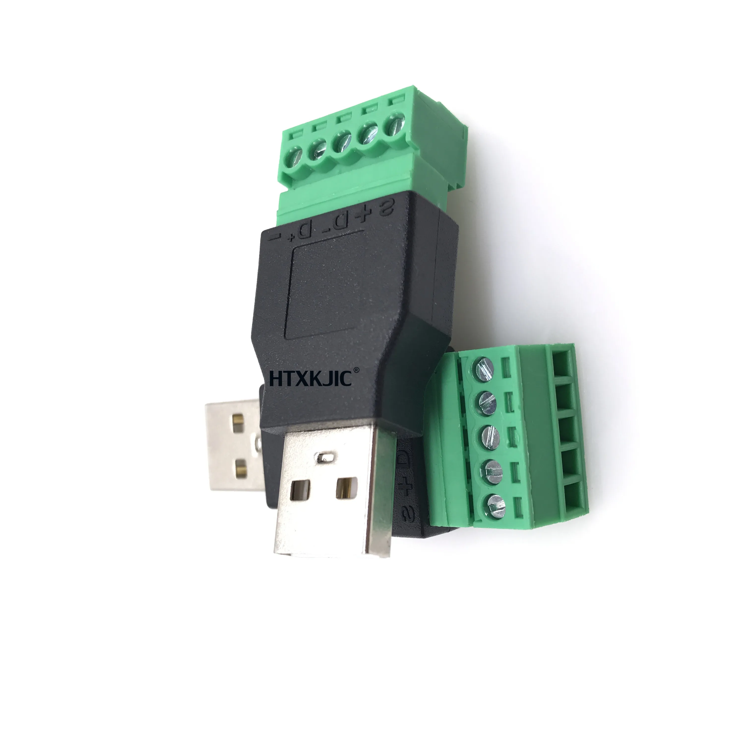 1 قطعة USB 2.0 نوع أ ذكر/أنثى إلى 5 دبوس برغي موصل USB جاك مع درع USB2.0 إلى المسمار محطة التوصيل