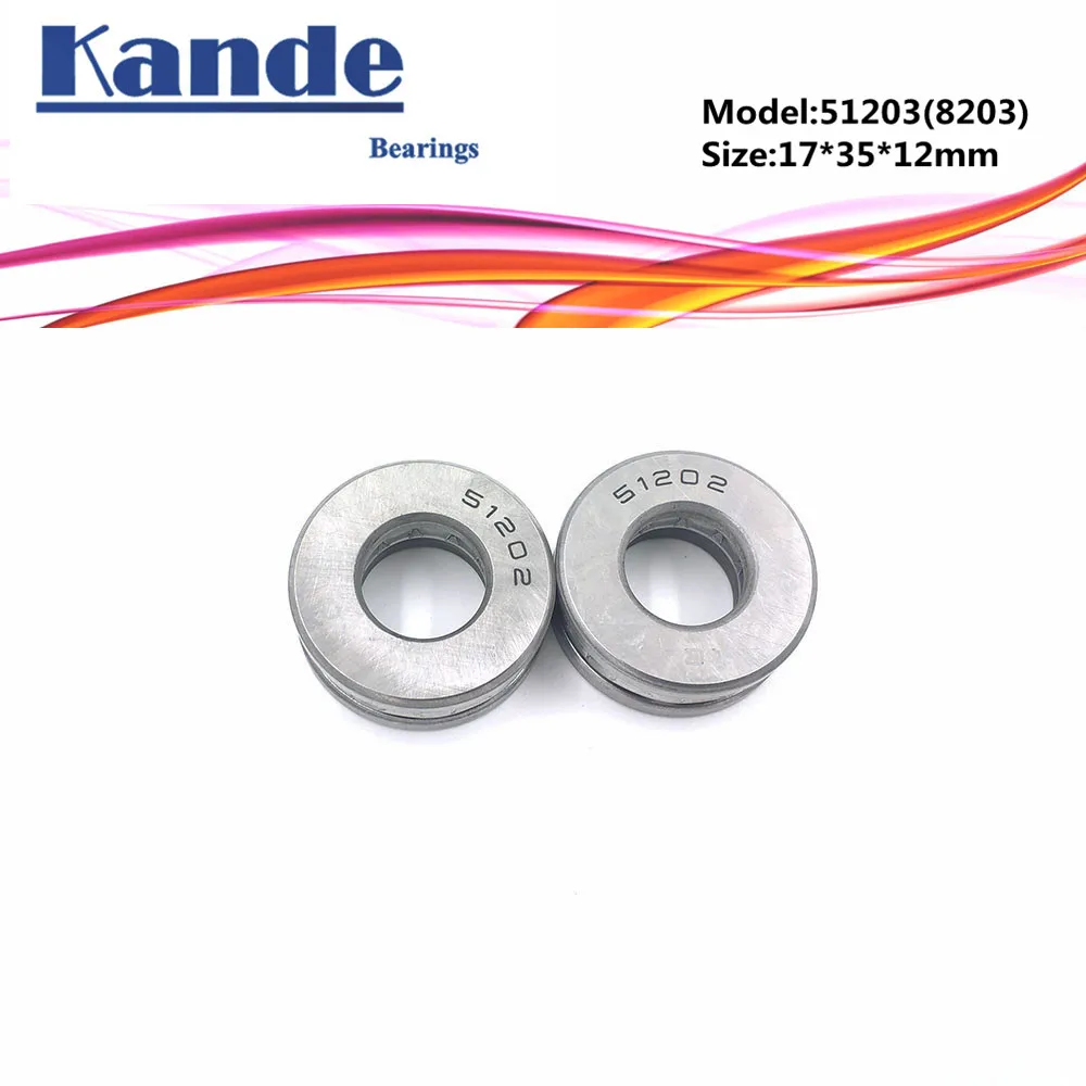 Kande 51203 8203 17x35x12 bearing  4pcs Flat Thrust Ball Bearing  Axial thrust bearing 51203