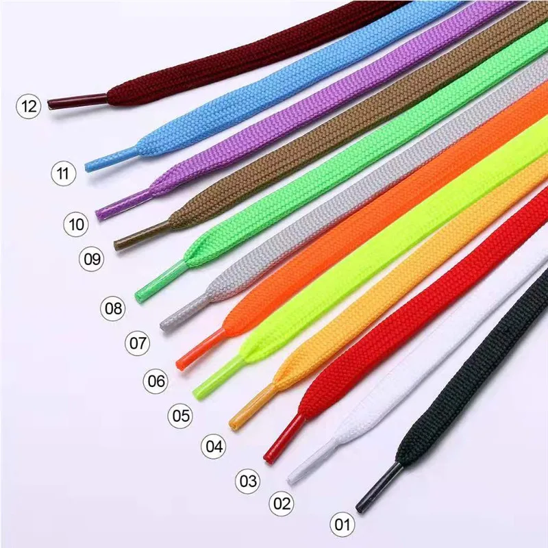 1 Pair Colourful Polyester Shoe Laces Solid Color Casual Sport Running Flat Shoelace Shoe Strings For Sneakers Sport Shoes New