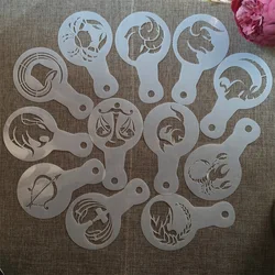 Plantillas de capas DIY, 12 unidades por lote, 14x8,5 cm, 12 Constelaciones, plantilla de tarjetas de álbum de recortes, estampado en relieve