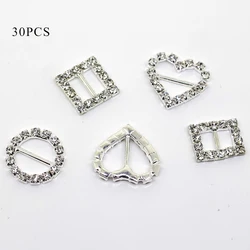 ZMASEY Wholesale Prices Metal Buckles 30Pcs Mix Size Decor Wedding fit ribbon and Shoe Belt Clothing Buckles Fitting