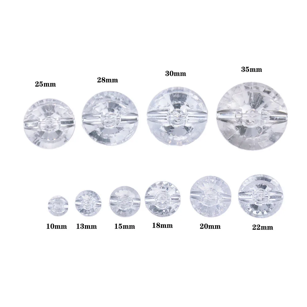 10pcs Acrylic Rhinestone Button 10MM To 35MM Crystal Buttons UFO Shape For Shining Clothing Sofa Craft Sewing Accessories