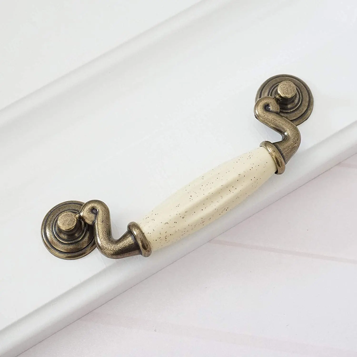 MFYS Ceramic Antique Bronze Furniture Handles Vintage Knobs and Handle for Cabinets and Drawers Retro Cabinet Hardware Door Knob