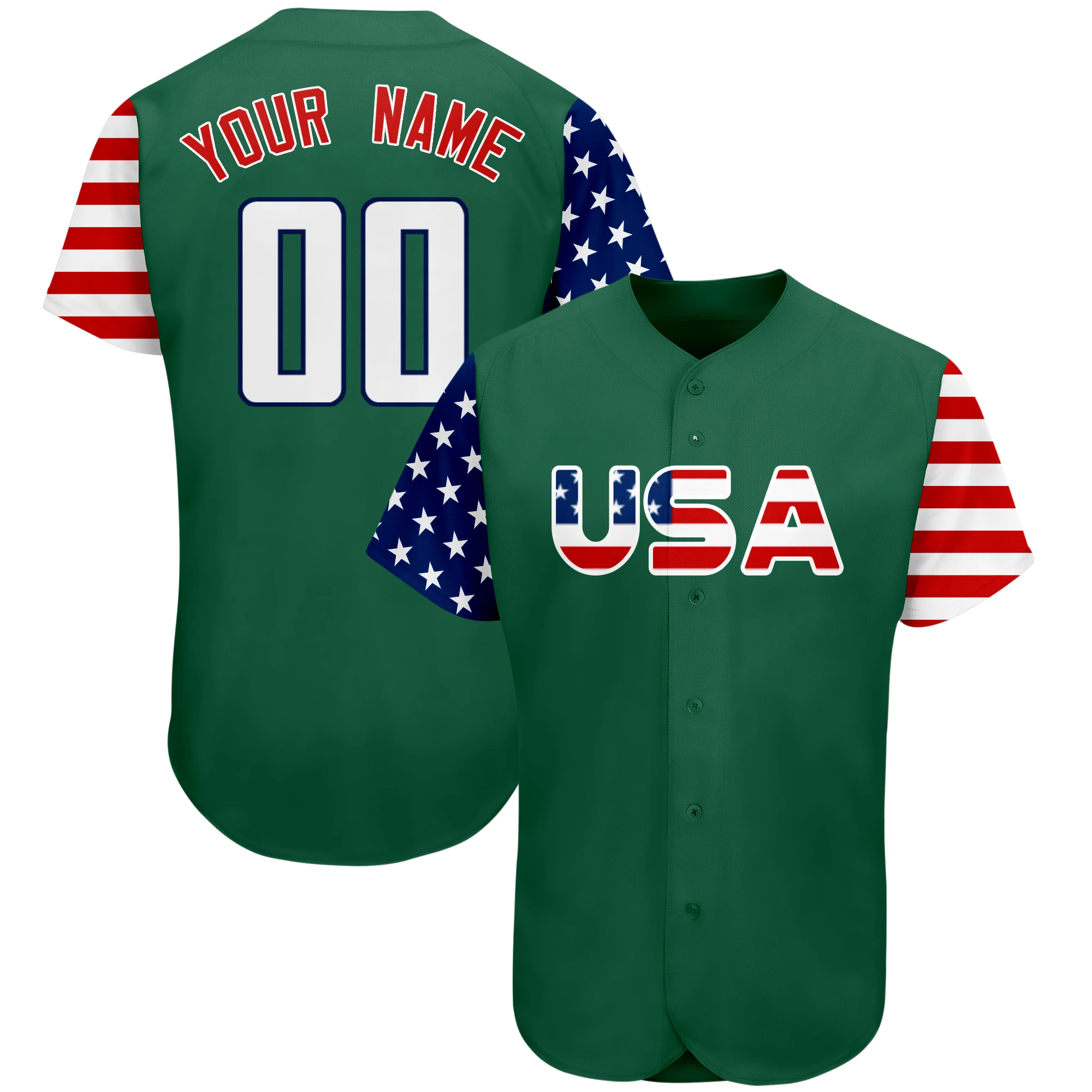 Baseball Jersey Custom Baseball Shirt Printed With USA Flag New Team Shirt College Student League Softball Uniform for Youth Men