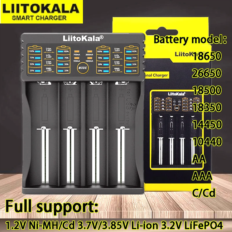 

Зарядное устройство liitokala18650, USB-вход, 1,2 в, 14500 в, 16340 в, 2 в, aa/aaa, 26650, 10440, nimhNicd, интеллектуальный литиевый уличный аварийный