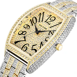 Big Dial Creative Mens Watches Top Brand Luxury Iced Out Watch Men Hip Hop Steel Diamond Male Gold Clock Relogio Masculino reloj