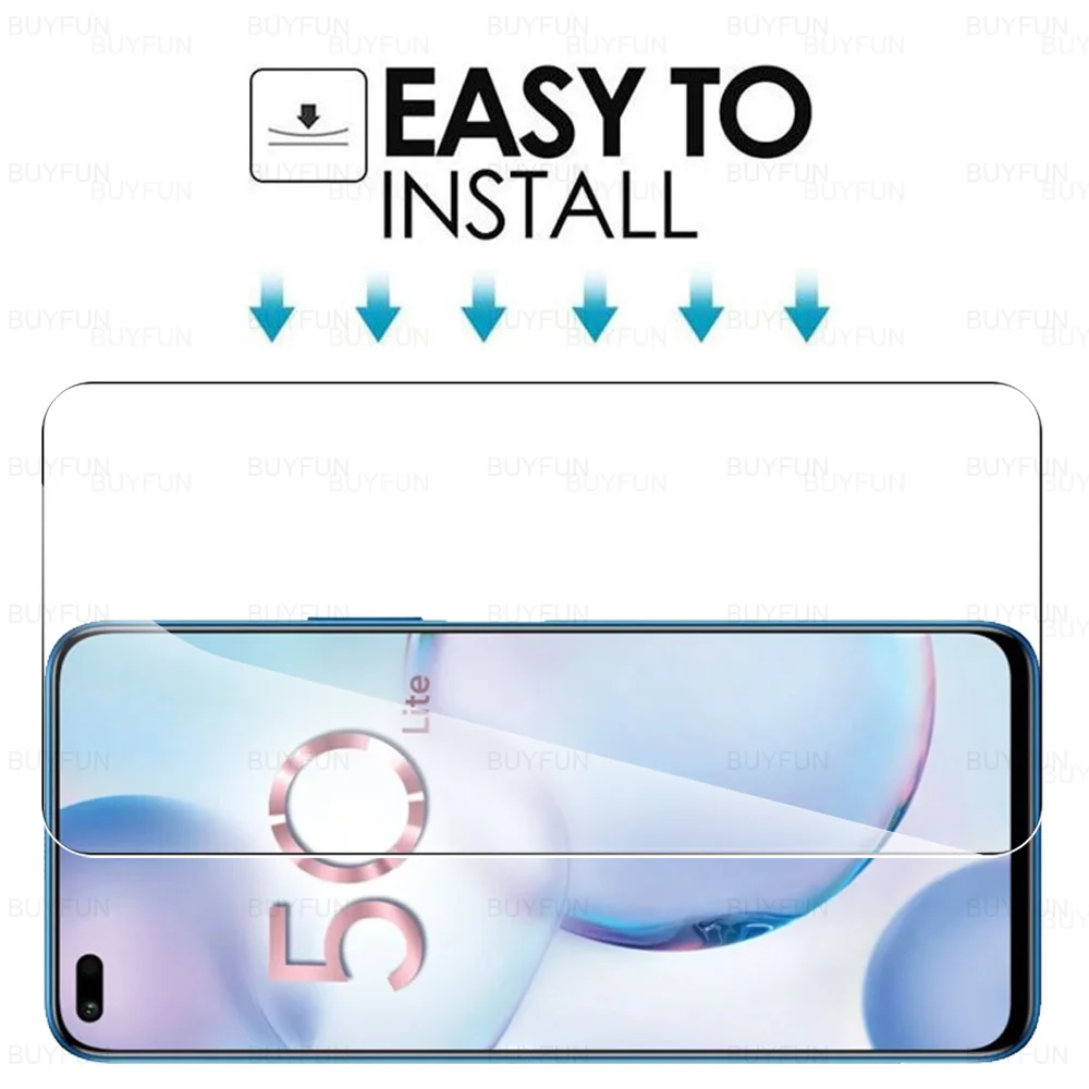 2PCS Full Cover Tempered Glass For Honor 50 Lite 6.67" Screen Protector For Honer 50Lite Xonor 50 Lite Safey Protective Film