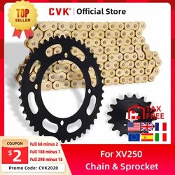 CVK A Set Front And Rear Chain Sprocket Gear Disc Wheel Kit For Yamaha XV250 XV 250 Motorcycle Accessories