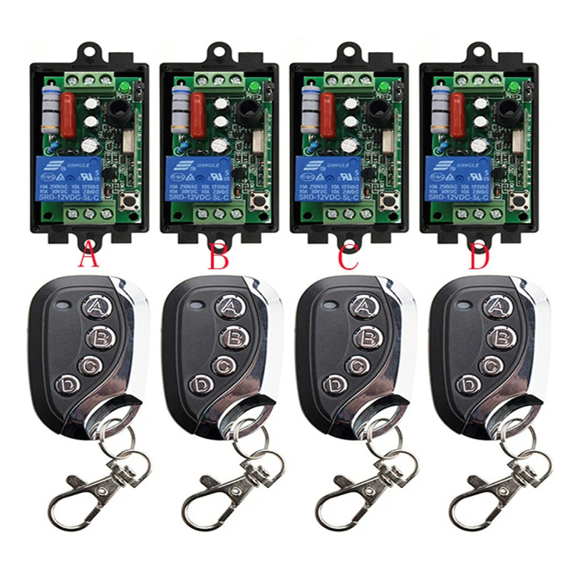 433 Mhz Universal Wireless Remote Control Switch AC 220 V 1CH Relay Receiver Module and RF Transmitter Electronic Lock Control