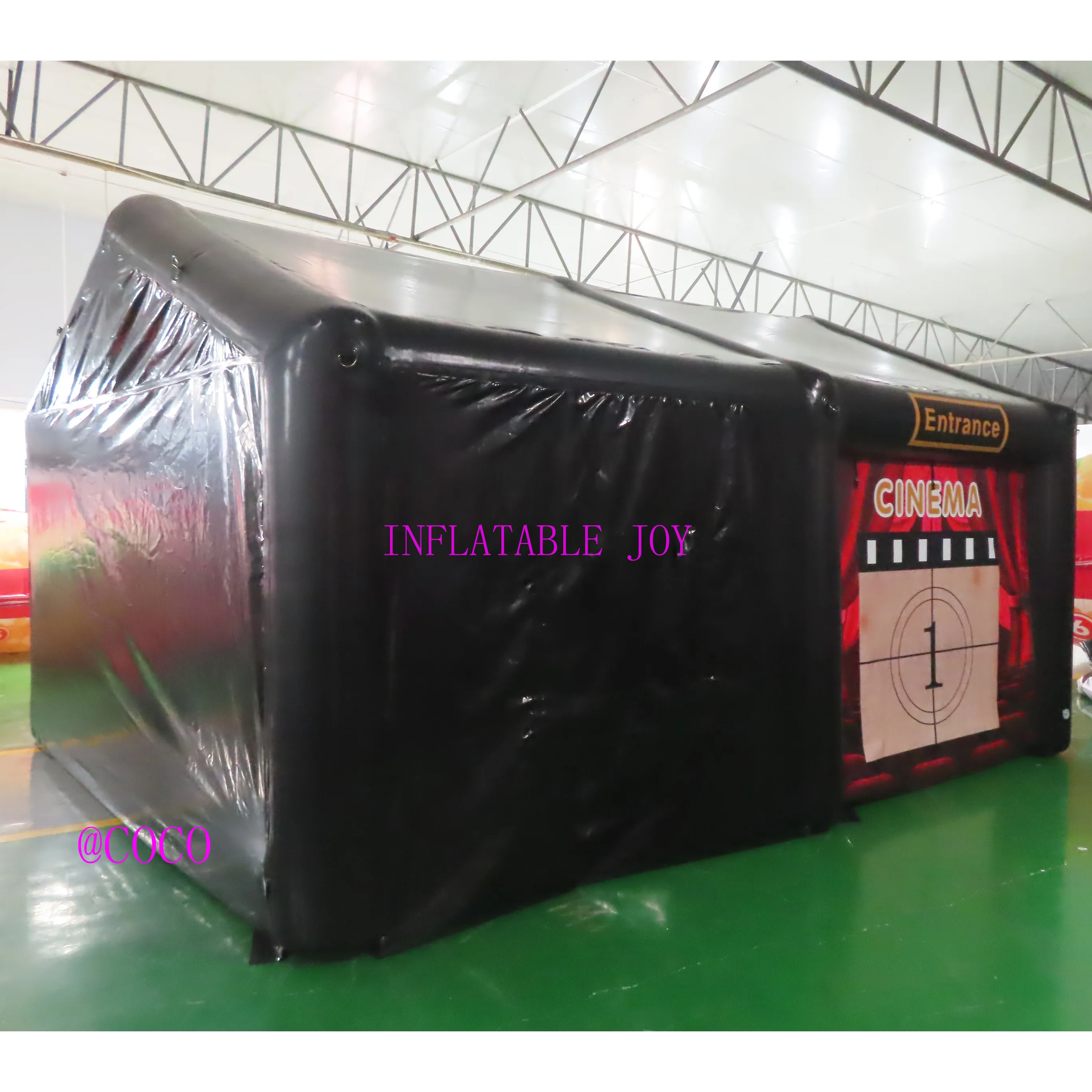 Fast Airเรือประตู,cinemaเต็นท์พองสีดําInflatable Party Marqueeเต็นท์สําหรับขาย,เต็นท์สุญญากาศพร้อมผ้าหน้าจอ