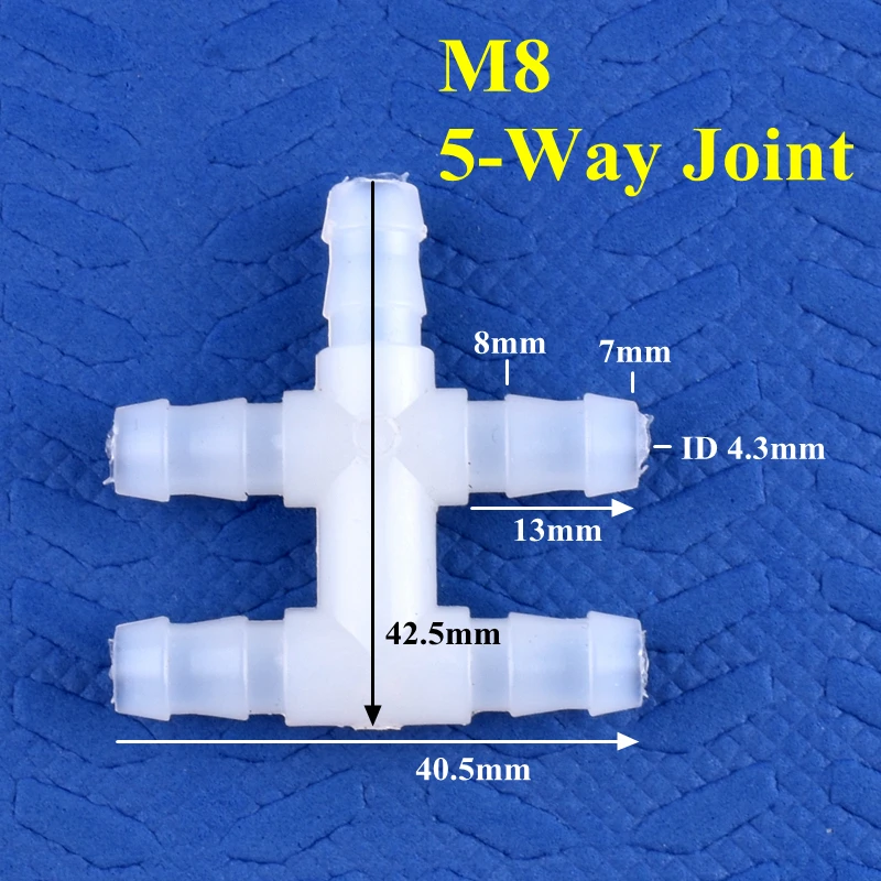 5 ~ 200 szt. 8mm 4 sposoby na 5 sposobów złącze węża zbiornik akwarium pompy powietrza Equal Dia Pagoda przeguby nawadniania kropelkowego fajka