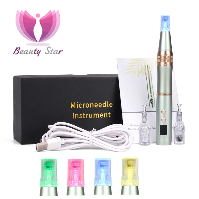 Dr Pen Microneedle Derma Pen 2021 Latest Cartridge Nanoelectric Micro-needling Pen with LED for Skin Rejuvenation Wrinkle Remove