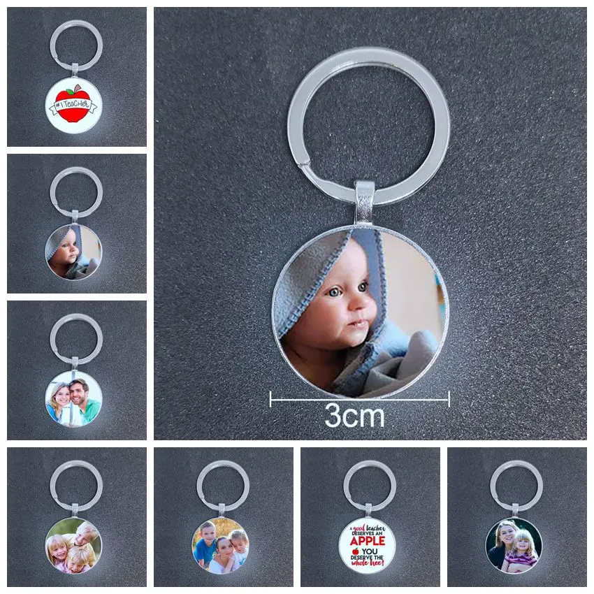 3cm Personalized Photo Pendant Customized Keychain Baby Photo Mom, Dad, Grandparent's Favorite Gift A Gift for Family