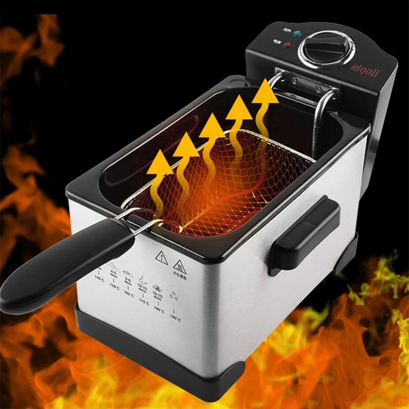 

3.5L electric fryer, household multifunctional fryer, large capacity commercial 1800W electric fryer, 220V French fries machine