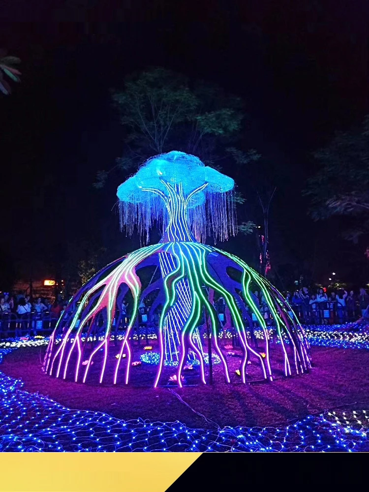 GY Customized Landscape Lighting Interactive Tree of Life Modeling Dream Light Art Gallery Outdoor Decorative Lamp